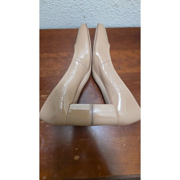27 Edit Naturalizer Women's Beige Patent Leather Block Heel Pumps Size 9.5M - Picture 5 of 9